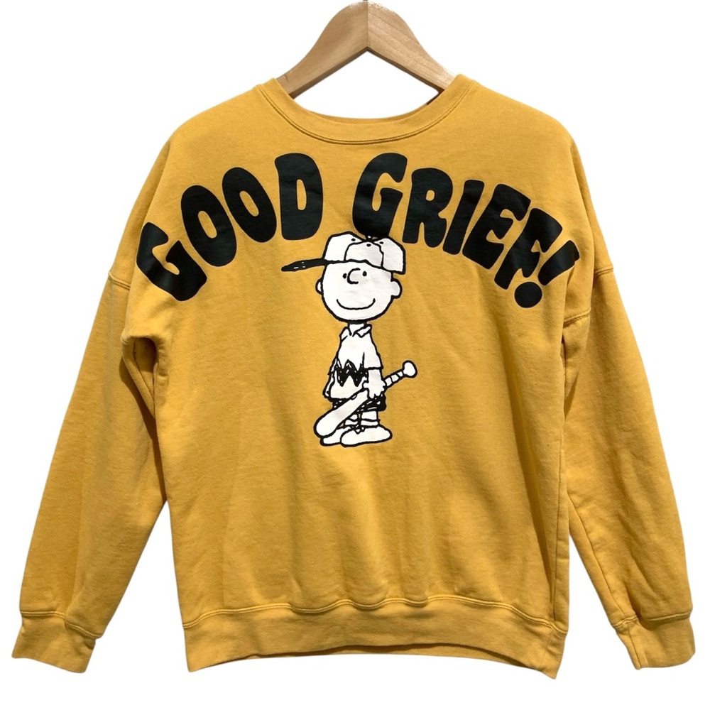 Peanuts Yellow Graphic Sweatshirt Runs Small